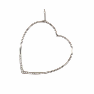 Antonio Papini 18K White Gold Diamonds Heart Charm