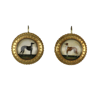 Victorian Tenenbaum Workshop Yellow 16K Gold Button Earrings