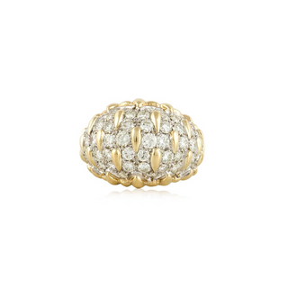 Vintage/Estate 18K Gold Diamonds Dome Ring