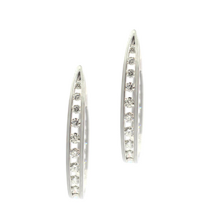 Tenenbaum Collection 18K White Gold Diamonds Hoop Earrings