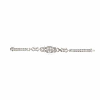 Vintage/Estate White Platinum Diamonds Link Bracelet with Diamonds