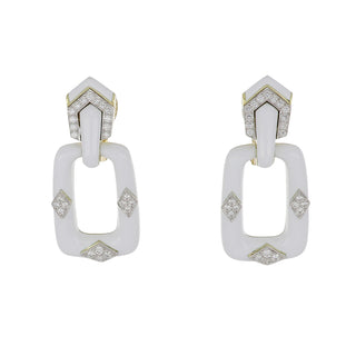 David Webb Yellow G&PT Diamonds Doorknocker Earrings