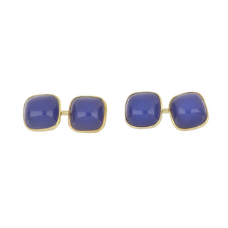 Vintage/Estate 14K Gold Chalcedonies Cufflinks