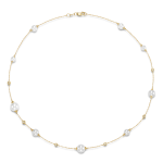 Mastoloni 14K Gold Chain with Pearl with Diamonds