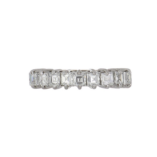 2000s 18K White Gold Square Cut Diamonds Half Band