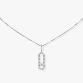 Messika 18K White Gold Diamonds Link Necklace