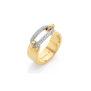 Michael M Two-Tone 14K Gold Round Cut Diamond Band