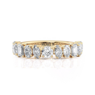 Michael M 18K Gold Various Shapes Cut Diamond Half Band