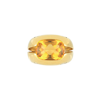 Vintage/Estate 18K Gold Citrine Solitaire Ring