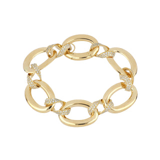 Antonio Papini 18K Gold Diamond Link Bracelet