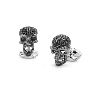 Deakin & Francis Two-Tone Sterling Silver Spinel Cufflinks with Rubies