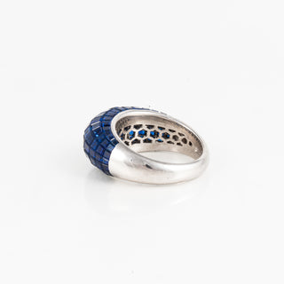 White Platinum Sapphires Dome Ring