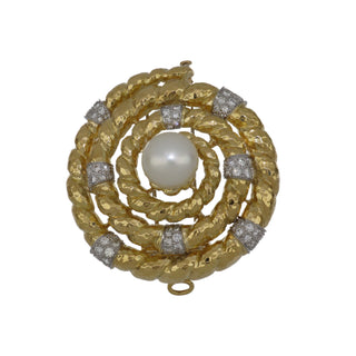 David Webb Yellow G&PT South Sea Pearl Brooch with Pearl