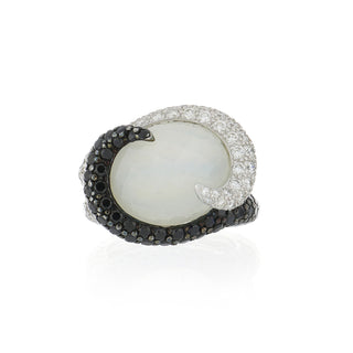 Estate 18K Gold Moonstone with Diamonds and Sapphires