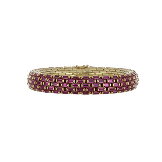 Vintage/Estate 18K Gold Rubies Link Bracelet