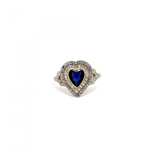 Belle Époque Heart Shape Sapphire Target Ring with Diamonds