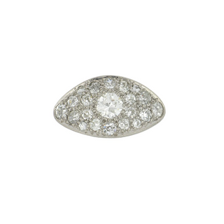 White Platinum Diamond Cluster Ring with Diamonds