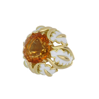 David Webb 18K Gold Citrine Cocktail Ring with Citrine