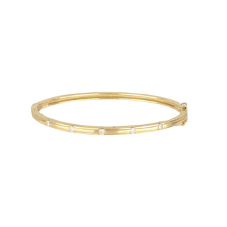 14K Gold Diamonds Bangle Bracelet