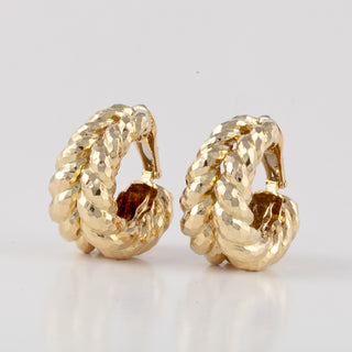 Estate David Webb 18K Gold Hoop Earrings