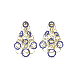 Buccellati 18K Gold Lapis Chandelier Earrings