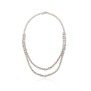 18K White Gold Diamonds Riviere Necklace