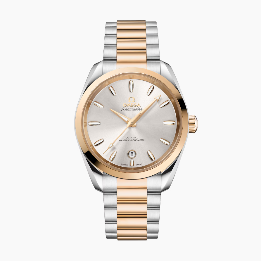 Omega 220.20.38.20.09.001 Seamaster Aqua Terra Shades Women s Watch in Linen 38mm Steel Gold by Exquisite Timepieces