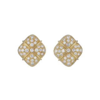 Vintage/Estate 14K Gold Diamonds Clip Earrings