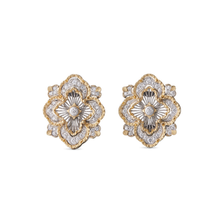 Buccellati Two-Tone 18K Gold Diamonds Clip Earrings