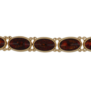 Estate Danish Willy Jagert 14K Gold Amber Link Bracelet