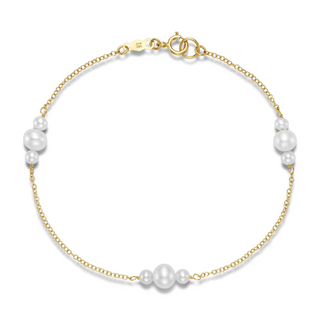 Mastoloni 14K Gold Freshwater Pearl Chain Bracelet with Pearl