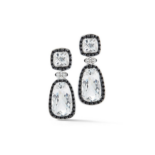 Seaman Schepps 18K White Gold Rock Crystals Drop Earrings with Diamonds