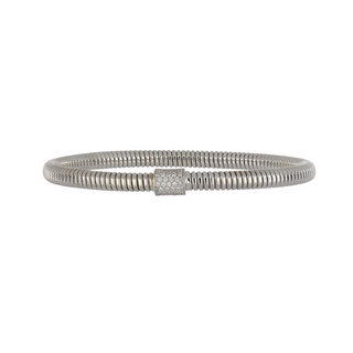 Antonio Papini 18K White Gold Diamonds Bangle Bracelet