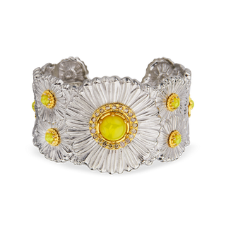 Buccellati Two-Tone G&S Agates Cuff Bracelet with Diamonds