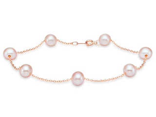 Mastoloni 14K Rose Gold Pink Pearl Chain Bracelet