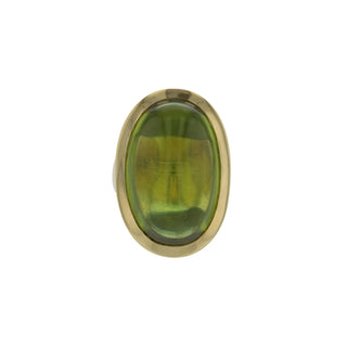 Estate 18K Gold Cabochon Peridot Ring