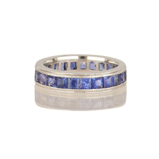 Vintage/Estate White Platinum Sapphires Eternity Ring