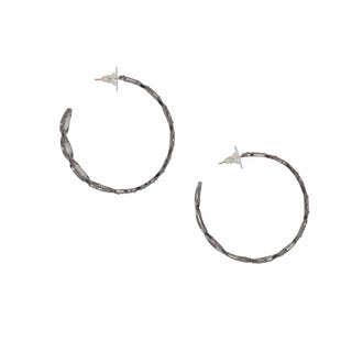 Tenenbaum Collection Sterling Silver Diamond Hoop Earrings