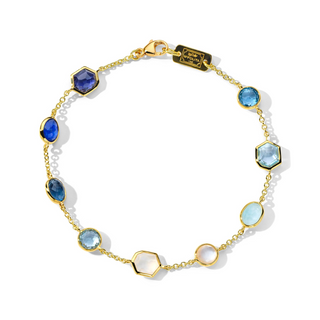 Ippolita 18K Gold Iolite Line Bracelet with Rock Crystal