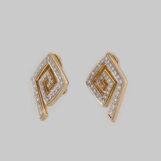 LaLaounis Two-Tone 18K Gold Diamonds Clip Earrings