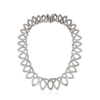 Vintage/Estate 18K White Gold Diamonds Collar Necklace