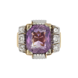 Two-Tone 18K Gold Amethyst Other with Diamonds