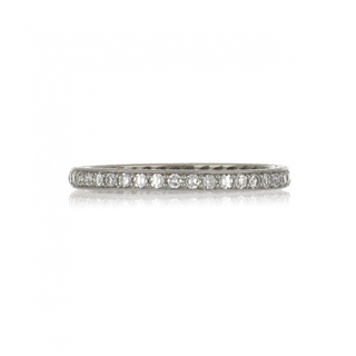 Mid-Century Platinum Single-Cut Diamonds Eternity Band