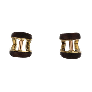 Mid-Century Boucheron 18K Gold Wood Cufflinks