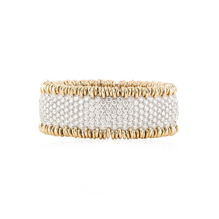 Vintage/Estate Two-Tone G&PT Diamonds Bangle Bracelet