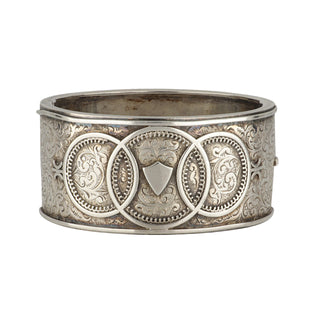 Victorian Sterling Silver Foliate Bangle