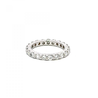 2000s 14K WHite Gold Round Brilliant-Cut Diamond Eternity Band