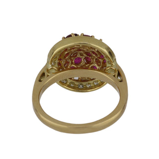 Tenenbaum Workshop 18K Gold Ruby Cocktail Ring with Diamonds