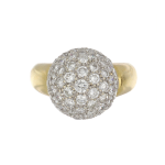 Vintage/Estate Two-Tone 18K Gold Diamonds Cluster Ring