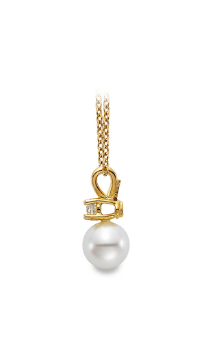 Mastoloni 18K Gold Akoya Pearl Pendant Necklace with Diamond